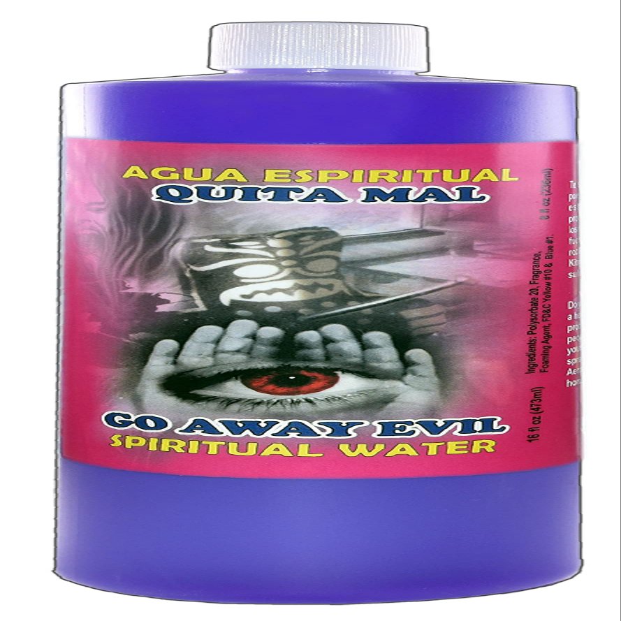 1 BOTTLE GO AWAY EVIL SPIRITUAL WATER-QUITA MAL AGUA ESPIRITUAL 16OZ - MAGICK PAGAN
