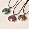 1PC Simple Natural Crystal Tree of Life Pendant Crystal Quartz Colourful Mineral Jewelry for Men Women Necklace DIY Gift-Malachite view 2