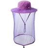 Mosquito Head net hat face Shield Fishing Cap bee Beekeeping Beekeeper Veil Hats for Men Women Purple view 1