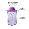 Mosquito Head net hat face Shield Fishing Cap bee Beekeeping Beekeeper Veil Hats for Men Women Purple view 2
