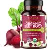 USDA Plant.O Premium Organic Beet Root Tablets [1350mg Beets Powder] with Black Pepper for Extra Absorption - Nitric Oxide Supplement view 1