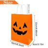 12 Pieces Halloween Pumpkin Gift Bags Trick or Treat Kraft Paper Candy Goodie Bags with Handle for Halloween Party Favors Supplies view 2