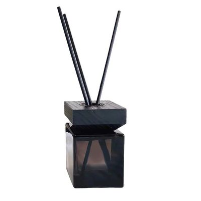 1set Diffuser Bottle Wooden Lid Refillable Rattan Diffuser Jar for Home Fragrance Chic Design for and Natural Scent