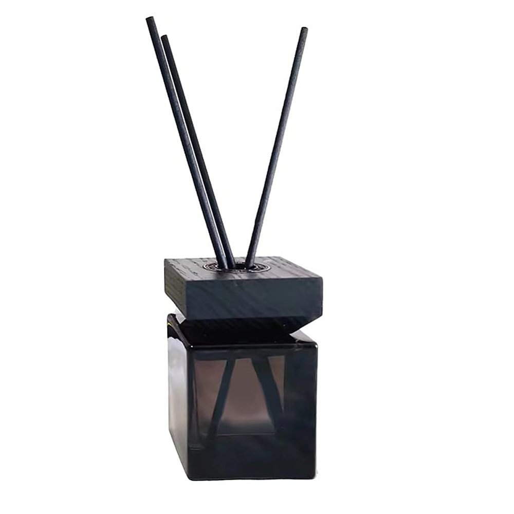 1set Diffuser Bottle Wooden Lid Refillable Rattan Diffuser Jar for Home Fragrance Chic Design for and Natural Scent