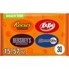 Hershey Assorted Chocolate Snack Size, Candy Bag, 15.57 oz (30 Pieces) view 1
