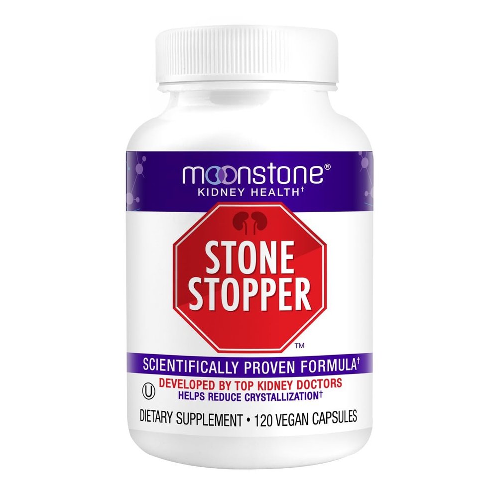 Moonstone Stone Stopper Capsules, Kidney Stone Prevention, Calcium Oxalate Protector, Alkali Citrate Support Supplement, Developed by Urologists to Support Kidney Health, 30 Day Supply (120 Count)