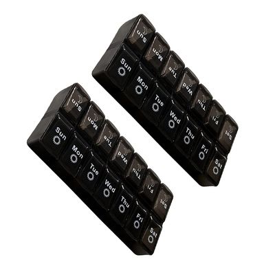 2pcs Day Pill Organizer Storage Boxes for Convenient Daily Use Easy Open Design for Home Travel Elderly Needs