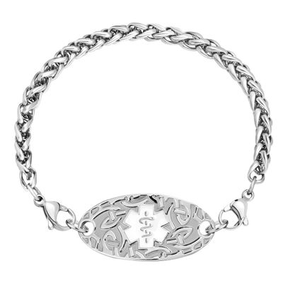ASTERY Customized Medical Alert ID Celtic Knot Bracelet for Women with Free Engraving,Personalized Emergency Identification Bracelet Medical Alert ID Jewelry,6.0 to 9.0 Inches