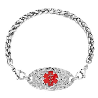 ASTERY Customized Medical Alert Bracelet for Women with Free Engraving,Personalized Emergency Allergy Identification Diabetic Epilepsy Medic ID Jewelry