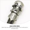 Holibanna Men S Open Skull Ring Masculine Gothic Finger Jewelry Adjustable Size for Festival Party Daily Wear view 3
