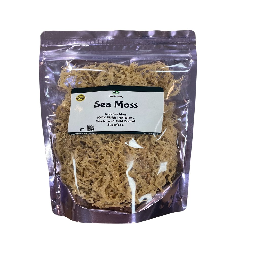 HalalEveryDay | Wildcrafted Irish Sea Moss | 100% Pure All Natural | Vitamin & Mineral Rich | No Preservatives | Golden | 8 oz