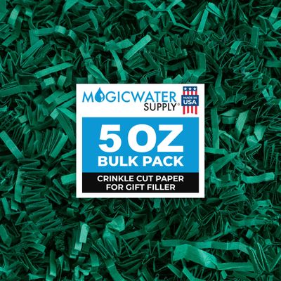 MagicWater Crinkle Cut Paper for Gift Baskets - 5 oz - Forest Green - Perfect for Shredded Paper Filler, Basket Filler, Gift Boxes, Bridesmaid Gifts, Christmas Stuffers & More  For All Occasions