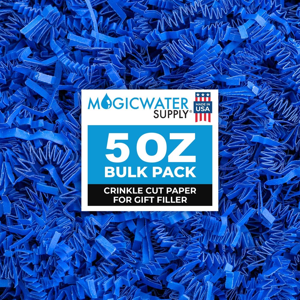 MagicWater Crinkle Cut Paper for Gift Baskets - 5 oz - Sky Blue - Perfect for Shredded Paper Filler, Basket Filler, Gift Boxes, Bridesmaid Gifts, Christmas Stuffers & More Ideal for All Occasions