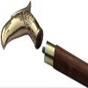 Stick Handmade Wooden Walking Cane with Eagle-Head Shaped Brass Handle, 37.2 x 4 x 1 inches, Gold view 2