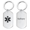 KBNSUIAN Customized ID Medical Alert Epilepsy Awareness Keychain Personalized Medic Alarm Namplate Key Tag Disease Allergy Identification Reminder for Men Women,with Aid Bag view 1