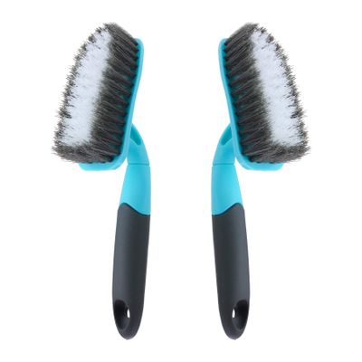 2-Pack Scrub Brush for Cleaning with Long Handle, Medium Firm Brush Bathroom Cleaning Supplies and Bathtub Cleaner and Shower Cleaning, Multi-Scene Use for Kitchen or Carpet