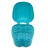 Genco Dental Denture Case, Denture Box with Strainer, Night Cleaner Denture Bath Box for Retainer, Mouthguard, False Teeth, and Denture Cleaning (Teal) view 3