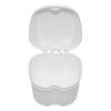 Genco Dental Denture Case, Denture Box with Strainer, Night Cleaner Denture Bath Box for Retainer, Mouthguard, False Teeth, and Denture Cleaning (White) view 4
