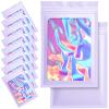 100 Pack Mylar Bags - 2.8 x 4 Inch Resealable Smell Proof Bags Foil Pouch Flat Bag with Front Window Purple view 1