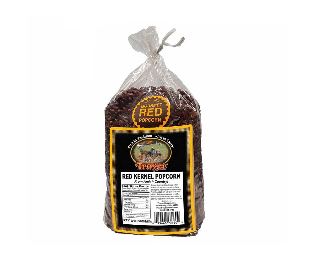 Amish Popcorn Gluten Free, NON GMO, Tender Red Popcorn - Troyer Farms - 2 lb. Bag_AB