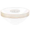 [16 OZ 40 Count] Clear Plastic Organic Design Party Soup bowls With Gold Rim Premium heavyweight Elegant Disposable Tableware Dishes view 1