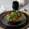 [16 OZ 40 Count] Clear Plastic Organic Design Party Soup bowls With Gold Rim Premium heavyweight Elegant Disposable Tableware Dishes view 2