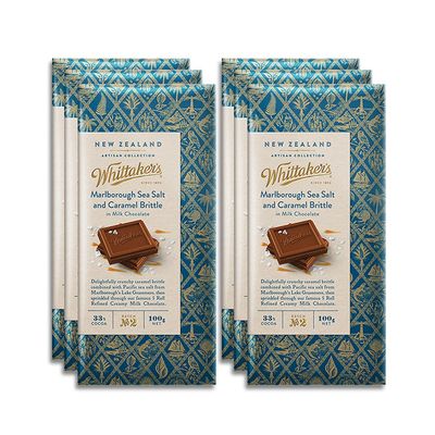 Whittaker's Marlborough Sea Salt and Caramel Brittle 100g (Pack of 6)
