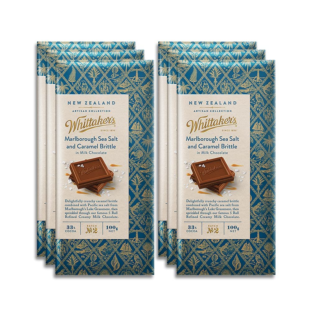 Whittaker's Marlborough Sea Salt and Caramel Brittle 100g (Pack of 6)