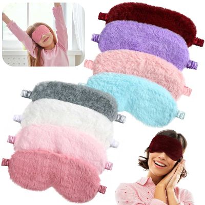 8 Pcs Plush Sleep Eye Mask Children Eye Mask Soft Comfortable Blindfold Color Sleep Blindfold for Sleepover Birthday Party Favors Men Women and Children (Classic Color)