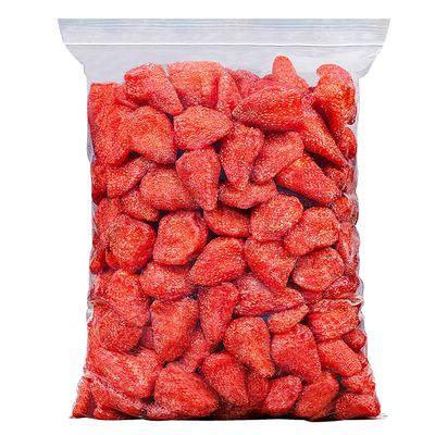 homeemoh Freeze Dried Fruits Chunks, 250g(8.82oz) Large Bulk Bag Natural Organic Fruits Snacks Chunks, Non-GMO,Strawberry