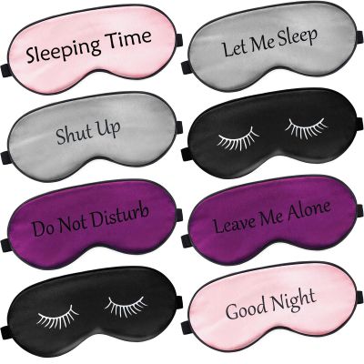 8 Pieces Sleep Mask Silk Eye Mask with Adjustable Strap Soft Blackout Blindfold Eye Cover for Women Men Full Night's Sleep, Travel, Nap, Meditation(Classic Colors)