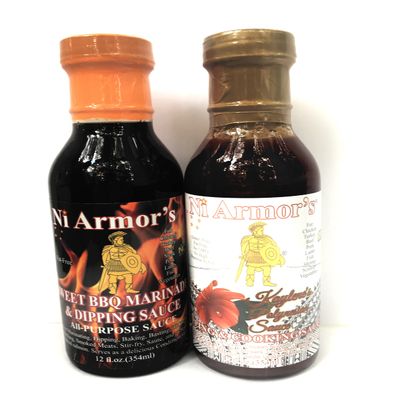 (2 pack) Ni Armor's Sweet BBQ Marinade & Dipping Sauce & Kaylene's Polynesian Sauce 12oz Free Shipping