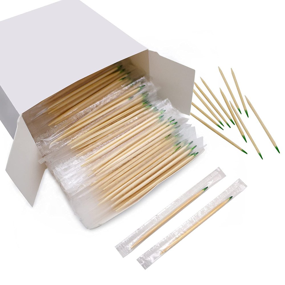 BLUE TOP Wood Bamboo Mint Individually Cello Wrapped Toothpicks 2.5 Inch Pack 1000,High Class Food Picks with Flavor,Bamboo Mint Toothpicks for Appetizers,Cocktails,Fruits,Olive,BBQ Picks.