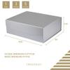 OBMMIRAO Upgrade 3Pcs Silver Grey Extra Large Gift Box with Lid for Presents,16.5 x13 x5 Inches, Hard Magnetic Wedding Dress Boxes Storage,Reusable Foldable Bridesmaid Proposal Box view 4