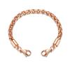 LinnaLove-Rose Gold Wheat Chain Interchangeable Bracelets-Match Medical id tag(CK02RG-6) view 1