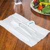 KitchenDine 100 Pack Medium Weight Wrapped white Plastic Cutlery Pack with Napkin and Salt/Pepper Packets (White) view 4