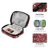 ZOEO Cherry Pill Cases Bag Red Floral Plum Vitamin Pill Box Organizers 7 Day Medicine Container Case Supplement Holder view 3