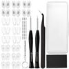 18 Pairs Eyeglass Nose Pads, Eyeglasses Repair Kit with Screwdrivers, Nose Pads, Screws, Tweezer, Cleaning Cloth for Glasses, Glasses and Sunglass Nose Pad Replacement view 1