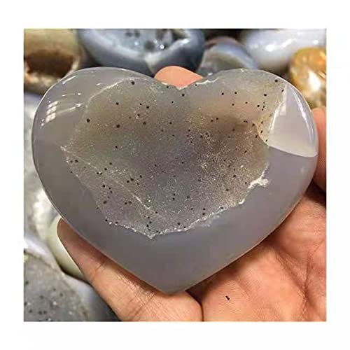 1pc Natural Healing Crystals Gemstone Natural Agate geode Heart for Gift 80mm
