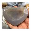 1pc Natural Healing Crystals Gemstone Natural Agate geode Heart for Gift 80mm view 1