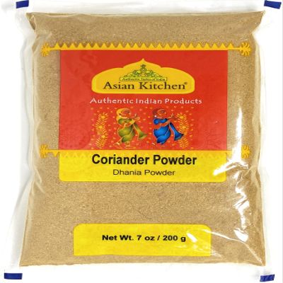 Asian Kitchen Coriander Ground Powder (Indian Dhania) Spice, 7oz (200g) ~ All Natural, Salt-Free | Vegan | No Colors | Gluten Friendly | NON-GMO | Indian Origin