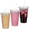Nicole Fantini Disposable Plastic To Go Cups with Flat Lids and Straws - Clear BULK (16 Oz - 100 Pack) view 3
