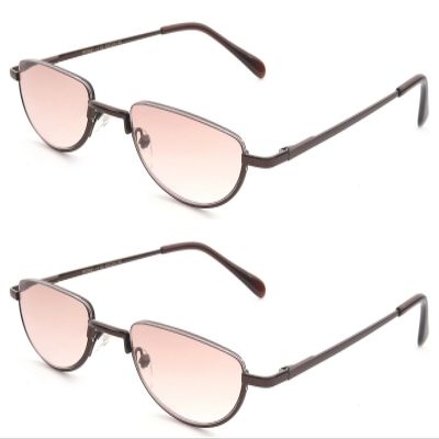 2 Pairs Men Women Tinted Brown Lens Reading Glasses Spring Hinge (2 Pairs - Tinted Brown, 2.00)