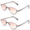 2 Pairs Men Women Tinted Brown Lens Reading Glasses Spring Hinge (2 Pairs - Tinted Brown, 2.00) view 1