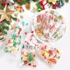 Kesote Christmas Cellophane Treat Bags, 100 Pieces Santa Xmas Snowflake Plastic Goodie Candy Treat Bags Bulk with Twist Ties for Chrismas Party Favor Supplies view 3