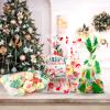 Kesote Christmas Cellophane Treat Bags, 100 Pieces Santa Xmas Snowflake Plastic Goodie Candy Treat Bags Bulk with Twist Ties for Chrismas Party Favor Supplies view 4