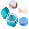 Denture Bath Case Cup with Denture Cleaner Brush & Retainer Holder Box, Complete Clean Care for Dentures, Clear Braces, Mouth Guard, Night Guard & Retainers,Traveling (Pink) view 3