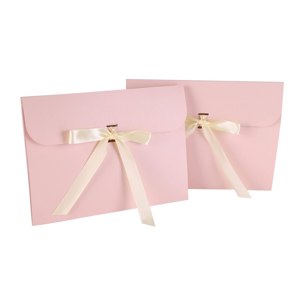 10pcs Paper Envelope Gift Bags with Ribbon Bowknot Holiday Envelope Party Gift Card Packaging Bag Wedding Presents Box for Underwear Silk Scarf Greeting Cards