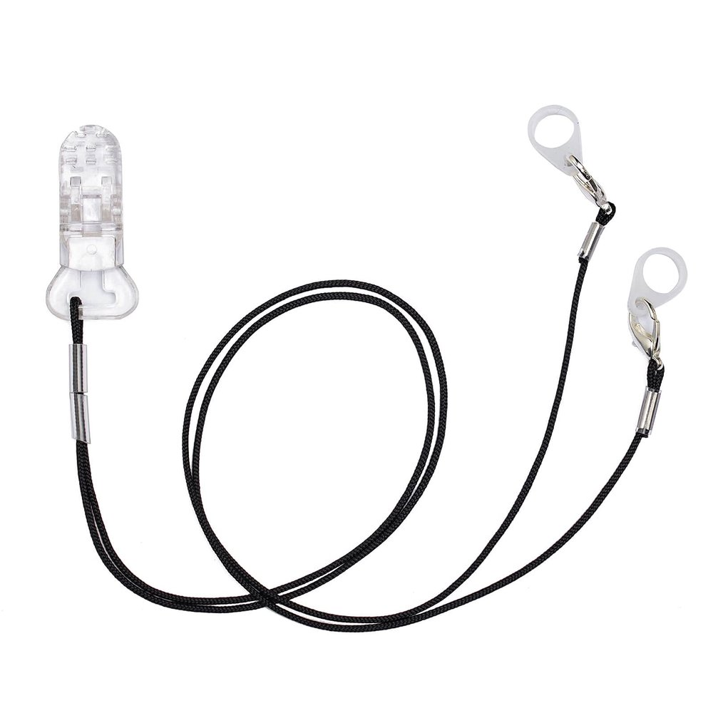 Hearing Aid Clip for Seniors Adults - Anti-Lost Lanyard Protector BTE Clip Holder Rope with Loops and Clip and Security ClipBlack