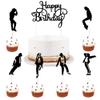 LVEUD Dance King Happy Birthday Cake Topper Forever God Art Dance Theme Birthday Cake Topper Birthday Party Cake Decorations (7pcs)